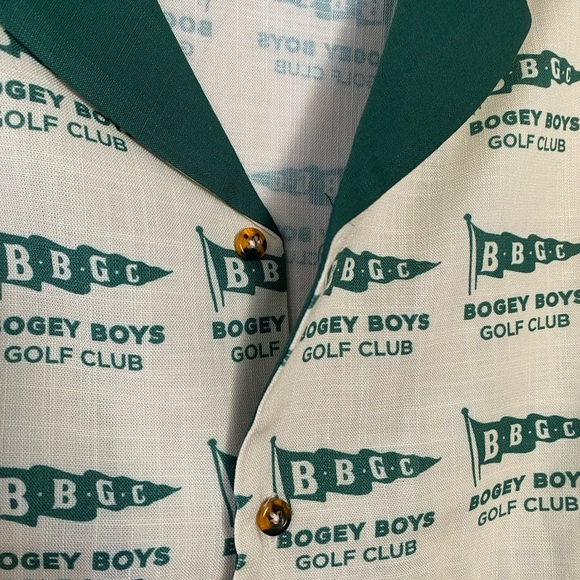 Bogey Boys Green and White Men's Button Up Golf Shirt Size Medium NEW - Picture 8 of 9